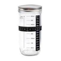 750ML Raugintinės tešlos stiklainis su dangteliu Tiksli svarstyklė Maistinis Didelės talpos Duonos fermentavimo Sandarus skardinis indas Virtuvės kepimo reikmenys 750ML