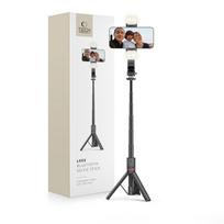 Tech-Protect L05S Bluetooth Selfie Laikiklis su Trikojų iki 105cm su LED Šviesa - Juodas