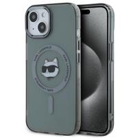 Karl Lagerfeld KLHMP15SHLSCHK iPhone 15 6.1" juodas/juodas kietas dėklas IML Metal Choupette Head MagSafe