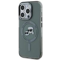 Karl Lagerfeld KLHMP15XHLSKCK iPhone 15 Pro Max 6.7" juodas/juodas kietasis dėklas IML Metal Karl&Choupette Head MagSafe