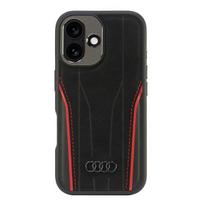 Audi Originalus Oda MagSafe iPhone 16 6.1" juodos-raudonos spalvos kietas dėklas AU-TPUPCMIP16-R8/D3-RD