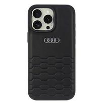 Audi Sintetinės Odos iPhone 16 Pro Max 6.9" juoda/juoda kietasis dėklas AU-TPUPCIP16PM-GT/D2-BK