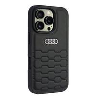 Audi dirbtinės odos iPhone 16 Pro 6.3" juodas/juodas kietas dėklas AU-TPUPCIP16P-GT/D2-BK