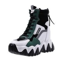 Madingi Pavasariniai Moteriški Batai su Storu Padu, Ankle Boots, Rudeniniai Prabangūs Platforminiai Laisvalaikio Batai, Moteriški 8cm Aukštakulniai Pleištai, Batai, Moteriški Sportbačiai 34 žalia