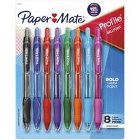 Paper Mate Profile Ballpoint Pen Retractable Bold 1.4 mm Assorted Ink and Barrel Colors 8/Pack United States