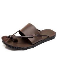 Fashion Men Sandals Summer Male Flip Flops New Beach Sandals Men Lightweight Slippers Breathable Half Drag Casual Men Lazy Shoes 38 chaki
