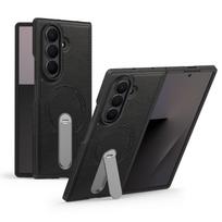 For Samsung Galaxy Z Fold 7 3 4 5 6 Z FliP 3 4 5 6 7 Folding Leather Phone Case 360 Rotating Stand Magnetic Magsafe Charging Stitching Leather Cover Samsung Galaxy Z Fold 7 juoda
