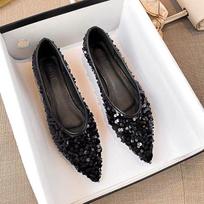 Summer Ladies Footwear Sequins Pointed Toe Women's Flat Shoes Quick Delivery Y2k 39 Comfortable Elegant Dress Shoe On Promotion 35