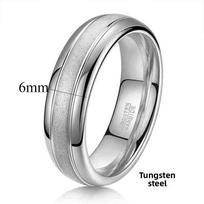 6MM matinio volframo žiedas Poros vestuviniai žiedai Paprastas unisex žiedas vyrams ir moterims No. 6