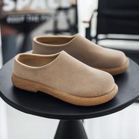 2025 Model Mueller Shoes - Men's Half-trousers with Soft Soles, Loungewear Style, Half-covered Slippers 45 smėlis