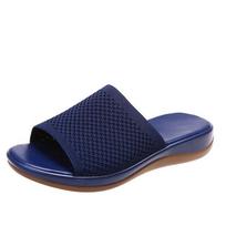 Wish independent station sandals spring and summer new knitted platform-large size flat slippers women 36 mėlyna