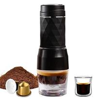 Cafelffe 3 viename nešiojamas kavos aparatas Karšto/šalto vandens rankinis espreso aparatas kapsulėms ir maltai kavai Rankinis presas užvirintuvas žygiai kelionės juoda