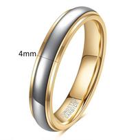 Rožinio aukso volframo poros žiedai 4 6 mm Madingi dvigubo lanko vestuviniai žiedai vyrams moterims No. 6