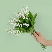 6 vnt. baltas varpelis, dirbtinė slėnio lelija, orchidėja namų sodo dekoravimui, vestuvių šventei, nuotakos puokštei, dirbtinis augalas