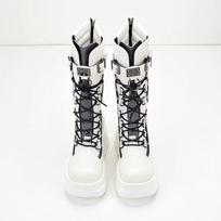 Moteriški Goth Stiliaus Platforminiai Batai Trend Rivet Sagtis Punk Pleištai Aukštakulniai Moteriška Mada Cosplay Gotikiniai Batai Botas Para Mujer 35 balta