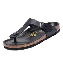 2024 New Italian Leather Flip-flops for Men Cool Beach Summer Shoes Hotel Slippers Man Big Size 46 Light Flats Luxe Men's Shoes 35 juoda