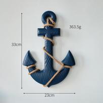 Viduržemio jūros stiliaus medinis laivo vairas / inkaras Dekoratyvinis kabinamas elementas - Vandenyno temos kambario sienų dekoras Nuotraukų sienelės priedai