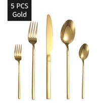 30PCS Gold Tableware Sets Stainless Steel Cutlery Knife Tea Fork Coffee Spoon Flatware Dishwasher Safe Dinner Kitchen Dinnerware