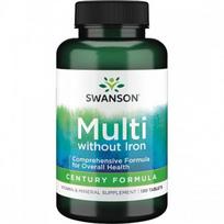 Maisto papildas Super multivitaminų ir mineralų kompl. be geležies Swanson N130