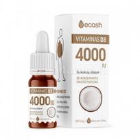 Maisto papildas vitaminas D3 su kokosų aliejumu 4000 TV Ecosh 10ml