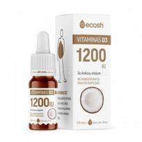 Maisto papildas vitaminas D3 su kokosų aliejumu 1200 TV Ecosh 10ml