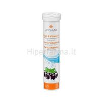 Maisto papildas geležies ir Vitamino C tirpios tabletės Livsane N20