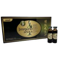 Maisto papildas IMMUNO SHOTS kordicepso+kulkšnės+ženšenio+reishi grybo+ežiuolės formulė Herbin N10x10ml