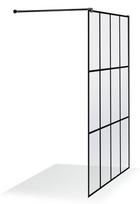 Industrinio stiliaus dušo sienelė Brasta Glass Ema Nero Cube