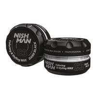 Plaukų formavimo vaškas Nishman Coloring & Styling Wax Dark Black vyrams, 100 ml, 100 ml