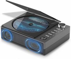 Nešiojamas CD grotuvas su Bluetooth ir garsiakalbiais, juodas