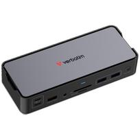 Verbatim Adapter charging station Pro 15w1 2xHDMI/1xRJ45/4xUSB-A/4xUSB-C/1xSD/1xmicroSD/1xAudio/1xDisplayPort gray 32171