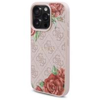 Guess GUHMP16LP4ROPEMCP iPhone 16 Pro 6.3" rožinė/rožinė kietas dėklas 4G Gėlių Raštas MagSafe