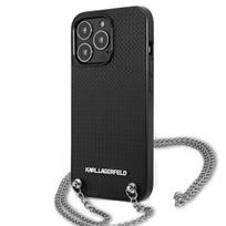 Karl Lagerfeld Odos tekstūruotas ir grandinės dėklas iPhone 13 Pro Max 6.7" - Juodas
