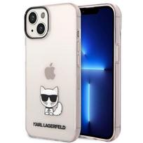 Karl Lagerfeld Skaidrus Choupette Korpuso Dėklas iPhone 14 Plus / 15 Plus 6.7" - Rožinis