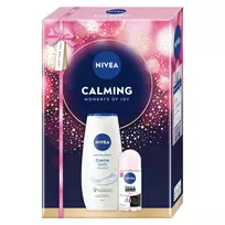 NIVEA_SET Calming Moments Of Joy Creme Soft żel pod prysznic 250ml + Black & White antyperspirant roll-on50ml