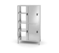 Atvira spinta su pertvara ir slankiojančiomis durimis – susukamas varžtais, HENDI, Kitchen Line, 800x500x(H)1800mm