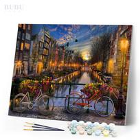 Tapyba pagal skaičius „Amsterdamo kanalas“ su rėmeliu, 40x50 cm