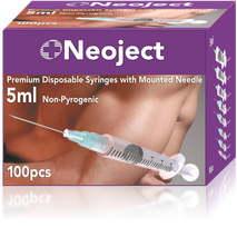 Švirkštai su adata Neoject ST 5 ml, užspaudžiami  23G, N100 (Dabar -14%)