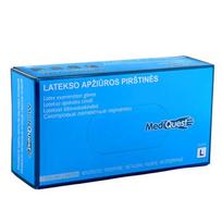 Pirštinės lateksinės nesterilios MediQuest L N100 be pudros (-15% perkant 2 vnt.)