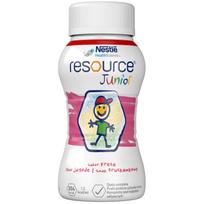 Medicininis braškių skonio gėrimas vaikams NESTLE RESOURCE JUNIOR, 4 x 200 ml (-15% perkant 2 vnt.)