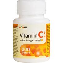 Vitamino C dražetės 50 mg, 200 vnt. (2 prekei -15%)