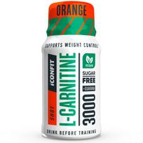 Apelsinų skonio L-karnitinas ICONFIT L-KARNITINE 3000 SHOT, 60 ml  (-35% perkant 3 vnt.)