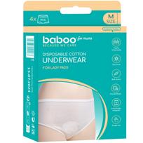 Vienkartinės medvilninės kelnaitės BABOO, M dydis, 4 vnt. (Dabar -10%)