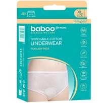 Vienkartinės medvilninės kelnaitės BABOO, XL dydis, 4 vnt. (Dabar -2%)