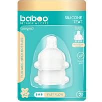 Antikolinis silikoninis žindukas 6+ mėn BABOO, 2 vnt. (Dabar -7%)