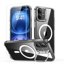 ESR Classic Hybrid Kickstand Halolock MagSafe dėklas + grūdintas stiklas iPhone 16 - Skaidrus