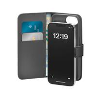 Puro ekologinė odos dėklas iPhone 16E W/horiz.flip+2 kortelių kišenė+banknotų skyrius+apvalkalas juodas