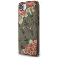 Guess 4G Gėlių Raštas MagSafe dėklas iPhone 16e - rudas