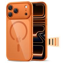 Tech-Protect Magpeak Magsafe CC dėklas skirtas Apple iPhone 17 Pro Max – skaidrus oranžinės spalvos