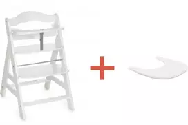 Maitinimo kėdutė Hauck Alpha+ White su padėklu Alpha Click Tray, White